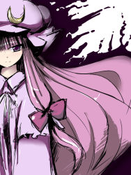 Rule 34 | 1girl, coo (coonekocoo), female focus, hat, patchouli knowledge, purple hair, solo, touhou