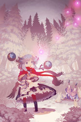 Rule 34 | 2girls, ball, bloomers, boots, braid, breath, cirno, faceplant, failure, fallen down, footprints, forest, highres, izayoi sakuya, knife, maid headdress, multiple girls, nature, no headwear, orb, outdoors, pantyhose, perfect cherry blossom, petals, pocket watch, rabbit, scarf, scenery, short hair, silver hair, snow, star (symbol), striped clothes, striped legwear, striped pantyhose, throwing knife, touhou, tree, twin braids, underwear, upside-down, vertical-striped clothes, vertical-striped legwear, vertical-striped pantyhose, watch, weapon, winter, winter clothes, zounose