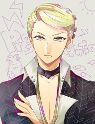 Rule 34 | 1boy, bad id, bad pixiv id, blonde hair, blue eyes, formal, highres, jojo no kimyou na bouken, male focus, prosciutto, solo, suit, suou95