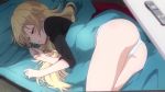 Rule 34 | 10s, 2girls, animated, anime screenshot, ass, barefoot, bed sheet, blonde hair, blue eyes, blurry, breasts, close-up, clothes pull, crotch, depth of field, long hair, lying, midriff, multiple girls, new game!, on stomach, panties, pants, pants pull, panty peek, polka dot, polka dot shorts, red panties, screencap, shorts, sleeping, sleeveless, suzukaze aoba, thighs, underwear, video, white panties, yagami kou