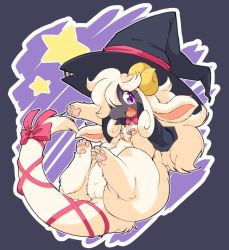 Rule 34 | furry, halloween, hat, open mouth, purple eyes, sheep, ukan muri, white hair, witch hat