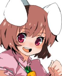 Rule 34 | 1girl, animal ears, bad id, bad pixiv id, carrot, female focus, inaba tewi, lowres, rabbit ears, red eyes, short hair, simple background, smarttiger, solo, touhou, white background