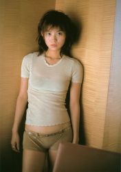 Rule 34 | 1girl, asian, belt, boyshorts, brown hair, ichikawa yui, indoors, looking at viewer, photo (medium), shirt, short shorts, shorts, solo, t-shirt, tagme