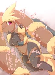 Rule 34 | 1girl, blush, grabbing another&#039;s breast, breasts, creatures (company), covered erect nipples, furry, game freak, gen 3 pokemon, gen 4 pokemon, grabbing, kaceuth, lopunny, mawile, mega lopunny, mega pokemon, nintendo, pantyhose, pokemon, pokemon (creature), red eyes, simple background, torn clothes, torn legwear, translation request, wink