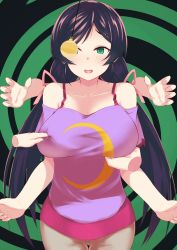 Rule 34 | 10s, 1girl, animated, animated gif, breast press, breasts, green eyes, huge breasts, hypnosis, large breasts, long hair, love live!, love live! school idol festival, love live! school idol project, mind control, open mouth, ponkotsu (ayarosu), purple hair, thigh gap, tojo nozomi