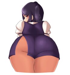 Rule 34 | 1girl, ass, ass focus, bartender, black hair, black skirt, brown pantyhose, commentary, cropped legs, english commentary, from behind, half-closed eye, highres, jill stingray, leaning forward, long hair, long sleeves, looking back, pantyhose, puffy long sleeves, puffy sleeves, red eyes, ruw ruler, shirt, sidelocks, simple background, skirt, solo, swept bangs, twintails, va-11 hall-a, white background, white shirt