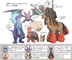Rule 34 | black eyes, butterfree, claws, closed mouth, commentary request, creatures (company), crobat, closed eyes, fang, flying, game freak, gen 1 pokemon, gen 2 pokemon, gen 3 pokemon, gen 7 pokemon, gen 8 pokemon, mars symbol, morpeko, morpeko (full), mudsdale, nintendo, ohhhhhhtsu, open mouth, pokemon, pokemon (creature), skin fang, smoke, sparkle, spikes, standing, teeth, toes, torkoal, toxtricity, toxtricity (low key), translation request, upper teeth only, venus symbol, white background