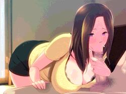 Rule 34 | amefuku, breasts, bouncing breasts, large breasts, lowres, mature female, my hot aunt cfnm, obafella, penis, thick thighs, thighs