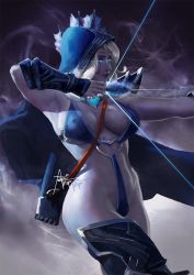 Rule 34 | artnip, ass, boots, bow (weapon), breasts, defense of the ancients, dota (series), drow ranger (dota), large breasts, revealing clothes, thigh boots, thighhighs, weapon