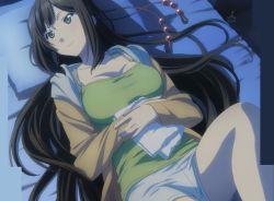 Rule 34 | 10s, bed, breasts, koi to senkyo to chocolate, lying, shinonome satsuki, stitched, tank top, third-party edit