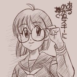 Rule 34 | 1girl, female focus, glasses, lowres, onodera hitomi, shichinin no nana, tagme, translation request