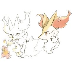 Rule 34 | 1girl, animal ear fluff, animal ears, animal nose, arm up, body fur, braixen, closed mouth, creatures (company), fang, female focus, fire, fox ears, fox girl, from side, furry, furry female, game freak, gen 6 pokemon, happy, holding, holding stick, looking at viewer, multiple views, neck fur, nintendo, open mouth, outstretched arm, partially colored, pokemon, pokemon (creature), profile, red eyes, simple background, sketch, smile, snout, stick, sukasshu (mroooo), two-tone fur, upper body, white background, white fur, yellow fur