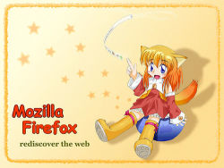 Rule 34 | 1girl, animal ears, lowres, mozilla firefox, os-tan, personification, rerofumi, solo, tail