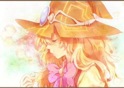 Rule 34 | 1girl, beryl benito, blonde hair, bow, hat, kou (01310808), long hair, pink bow, purple eyes, ribbon, solo, tales of (series), tales of hearts, witch hat