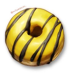 Rule 34 | artist name, doughnut, food, food focus, mitomaton, no humans, original, realistic, simple background, still life, sweets, twitter username, white background