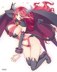 Rule 34 | breasts, demon girl, disgaea, horns, large breasts, pointy ears, red eyes, red hair, demon girl, succubus (disgaea), tinpam, wings
