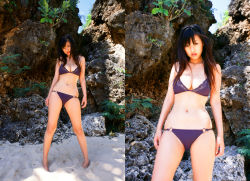 Rule 34 | beach, bikini, breasts, cleavage, highres, matsumoto sayuki, photo (medium), swimsuit