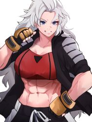 Rule 34 | 1girl, abs, absurdres, breasts, double dragon, fingerless gloves, highres, kunio-kun series, large breasts, marian kelly, messy hair, mma gloves, muscular, muscular female, navel, river city girls, shadowcero, solo