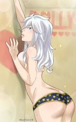 Rule 34 | 1girl, ass, blue eyes, breasts, butt crack, colorized, eden&#039;s zero, gaston18, highres, large breasts, long hair, mashima hiro, sideboob, silver hair, sister ivry