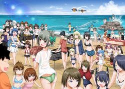 Rule 34 | &gt; &lt;, 1boy, 6+girls, :d, > <, ^^^, ^ ^, ahoge, akatsuki (kancolle), akatsuki (spacecraft), alternate costume, antenna hair, aoki hagane no arpeggio, ass, atago (kancolle), backpack, bag, beach, black hair, black skirt, blonde hair, blue hair, blush, blush stickers, bow, bra, breasts, brown hair, butt crack, camera, choukai (kancolle), cleavage, closed eyes, commentary request, cosplay, day, double bun, eyepatch, closed eyes, fang, flat cap, folded ponytail, glasses, green bow, grey hair, hair bow, hair ornament, hairclip, haruna (aoki hagane no arpeggio), haruna (aoki hagane no arpeggio) (cosplay), haruna (kancolle), hat, hayabusa (spacecraft), hayabusa (spacecraft) (cosplay), headgear, headphones, hibiki (kancolle), hiei (kancolle), high ponytail, highres, hiryuu (kancolle), holding hands, houshou (kancolle), hyuuga (aoki hagane no arpeggio), hyuuga (kancolle), ikazuchi (kancolle), inazuma (kancolle), jewelry, jintsuu (kancolle), jun&#039;you (kancolle), kantai collection, kirishima (kancolle), kongou (kancolle), lens flare, long hair, maya (kancolle), medium breasts, microphone, multiple girls, mutsu (kancolle), nagato (kancolle), naka (kancolle), name tag, neckerchief, nose blush, ocean, aged up, one-piece swimsuit, open mouth, outdoors, oversized clothes, pleated skirt, ponytail, randoseru, ring, ryuujou (kancolle), samidare (kancolle), sand, sandals, school swimsuit, school uniform, see-through, sendai (kancolle), serafuku, short hair, side ponytail, sitting, skirt, small breasts, smile, souryuu (jmsdf), souryuu (kancolle), sparkle, sweat, swimsuit, takao (aoki hagane no arpeggio), takao (kancolle), tenryuu (kancolle), twintails, underwear, verniy (kancolle), water, wedding band, xd, yano toshinori, aged down, yuubari (kancolle)