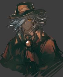 Rule 34 | 1boy, chocoan, edmond dantes (fate), fate/grand order, fate (series), hat, looking at viewer, male focus, short hair, smile, solo, wavy hair, white hair, yellow eyes
