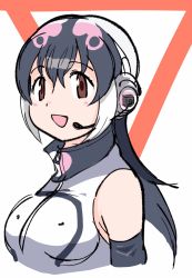Rule 34 | african penguin (kemono friends), animal ears, black eyes, black gloves, black hair, cats yone, gloves, highres, kemono friends, kemono friends v project, long hair, looking at viewer, necktie, shirt, shoes, skirt, smile, solo, tail, virtual youtuber, white shirt