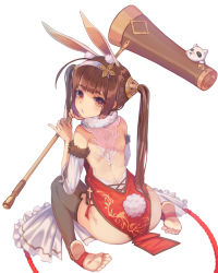 Rule 34 | 1girl, ahoge, animal ears, ass, azur lane, bad id, bad pixiv id, bare shoulders, barefoot, blunt bangs, blush, china dress, chinese clothes, closed eyes, detached sleeves, dog, dress, elrusa, feet, from behind, full body, fur-trimmed sleeves, fur collar, fur trim, hammer, highres, holding, holding hammer, kemonomimi mode, long sleeves, looking back, no shoes, pelvic curtain, ping hai (azur lane), ping hai (osmanthus moon rabbit) (azur lane), pinky out, pouty lips, rabbit ears, red dress, red eyes, rope, simple background, soles, solo, stirrup legwear, toeless legwear, toes, twintails, white background