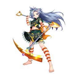 Rule 34 | 1girl, barefoot, black shirt, black skirt, blue eyes, bow, breasts, closed mouth, full body, game cg, grey hair, highres, himemushi momoyo, holding, holding pickaxe, holding shovel, long hair, looking at viewer, medium breasts, navel, orange bow, parted bangs, pickaxe, rotte (1109), shirt, short sleeves, shovel, simple background, skirt, smile, solo, third-party source, touhou, touhou lostword, white background