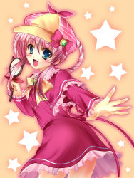 Rule 34 | 10s, 1girl, bad id, bad pixiv id, blue eyes, blush, bow, hat, magnifying glass, open mouth, pass-d, pink hair, sherlock shellingford, solo, star (symbol), tantei opera milky holmes, twintails