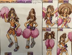 Rule 34 | absurdres, brown eyes, brown hair, cheerleader, digimon, highres, long hair, pom pom (cheerleading), tachikawa mimi