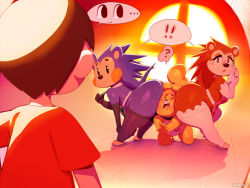Rule 34 | !, !!, &gt; &lt;, ..., 3girls, ?, animal crossing, apron, ass, black sclera, brown hair, caught, closed eyes, colored sclera, face in ass, femdom, freckles, furry, girl sandwich, heart, heart-shaped pupils, huge ass, isabelle (animal crossing), lifted by tail, mabel able (animal crossing), multiple girls, naked apron, nintendo, plump, sable able (animal crossing), sandwiched, smother, sunibee, surprised, symbol-shaped pupils, tail, thick thighs, thighhighs, thighs, villager (animal crossing), wide hips