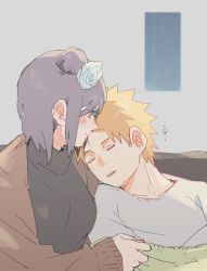 Rule 34 | 1boy, 1girl, black shirt, blush, cardigan, commentary request, couch, couple, covering with blanket, flower, hair bun, hair flower, hair ornament, head on another&#039;s shoulder, hetero, highres, konan (naruto), leaning on person, long sleeves, meitarou, naruto (series), naruto shippuuden, orange eyes, orange hair, purple hair, shirt, short hair, single hair bun, sleeping, sleeping on person, sleeping upright, smile, white shirt, yahiko (naruto)
