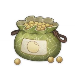 Rule 34 | artist request, bag, beans, commentary, drawstring, english commentary, food, food focus, game cg, genshin impact, label, lowres, no humans, official art, still life, string, third-party source, transparent background