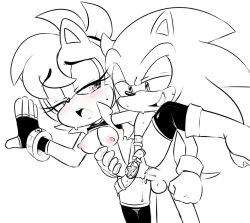 Rule 34 | 1boy, 1girl, archie comics, blush, breasts, erection, functionally nude, furry, gloves, grin, hearlesssoul, hetero, medium breasts, nipples, penis, pussy, pussy juice, sally acorn, sex, smile, sonic the hedgehog, sonic (series), sweat, testicles, uncensored, vaginal