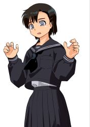 Rule 34 | 1girl, haida katsuretsu, highres, original, school uniform, simple background, solo, tagme, white background