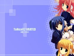 Rule 34 | 00s, 3girls, blonde hair, braid, ilfa (to heart), milfa (to heart), mitsumi misato, multiple girls, robot ears, short hair with long locks, silfa (to heart), single braid, to heart (series), to heart 2, to heart 2 ad, wallpaper
