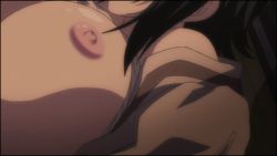 Rule 34 | animated, animated gif, black hair, blush, bouncing breasts, breasts, glasses, green eyes, happy, happy sex, implied sex, large breasts, long hair, lowres, nipples, open mouth, sweat, yorihime nao, yosuga no sora