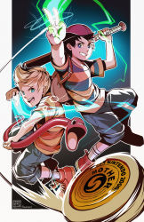 Rule 34 | 2boys, artist name, aura, backpack, bag, baseball bat, baseball cap, black hair, blonde hair, blue eyes, electricity, hat, highres, looking at viewer, lucas (mother 3), lyn (shunao), male focus, mother (game), mother 2, mother 3, multiple boys, ness (mother 2), nintendo, quiff, radiostarkiller, shirt, shoes, shorts, simple background, sneakers, striped clothes, striped shirt, yo-yo