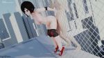 Rule 34 | 10s, 1boy, 1girl, 3d, against fence, anal, animated, arched back, arm support, artist name, audiodude, barefoot, bent over, black hair, blender (medium), blinking, bouncing breasts, breasts, brown hair, building, chain-link fence, city, cityscape, doggystyle, dutch angle, elbow pads, erection, fence, from side, grabbing, grey eyes, happy sex, head out of frame, hetero, highres, holding, jiggle, knee pads, looking back, looping animation, medium breasts, moaning, nipples, nude, outdoors, penis, peril, public indecency, red footwear, resized, rooftop, ruby rose, rwby, sageofosiris, sex, sex from behind, shoes, short hair, skyscraper, smile, sneakers, solo focus, sound, standing, standing sex, third-party edit, tiptoes, uncensored, upscaled, video