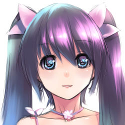 Rule 34 | 1girl, aqua eyes, aqua hair, bad id, bad pixiv id, bare shoulders, collar, collarbone, earrings, hair between eyes, hatsune miku, highres, jewelry, light smile, long hair, looking at viewer, multicolored hair, parted lips, portrait, purple hair, simple background, sketch, smile, solo, star-shaped pupils, star (symbol), symbol-shaped pupils, twintails, two-tone hair, vocaloid, white background, yykuaixian
