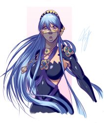 Rule 34 | 1girl, azura (fire emblem), blue hair, breasts, dancer, female focus, fire emblem, fire emblem fates, long hair, nintendo, open mouth, simple background, solo, yellow eyes
