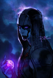Rule 34 | 1boy, animification, artist name, ball, blue skin, colored skin, dated, facepaint, guardians of the galaxy, male focus, marvel, marvel cinematic universe, psd, purple eyes, ronan the accuser, signature, solo