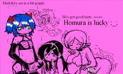Rule 34 | 4girls, akemi homura, all fours, anal beads, artist request, blue hair, boots, bow, breasts, bury pink gril, chain, chain leash, chained, collar, color switch, cum, cum in pussy, cum on body, drill hair, english text, facial, fishnet top, fishnets, flat chest, futa with female, futanari, gloves, green eyes, hair bow, hairband, kaname madoka, large areolae, large breasts, large penis, latex, latex boots, latex gloves, leash, lingerie, mahou shoujo madoka magica, mahou shoujo madoka magica (anime), multiple girls, nipples, penis, penis out, penis vein, sakura kyoko, sex, sex from behind, sex toy, standing, tomoe mami, tongue, tongue out, twintails, underwear, veins