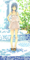 Rule 34 | 1girl, bare shoulders, dress, kotoba, kotoba (kotobato), legs, long hair, lowres, original, skirt, solo