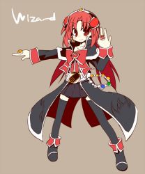 Rule 34 | 1girl, belt, black thighhighs, bow, coat, jewelry, kamen rider, kamen rider wizard, kamen rider wizard (series), nanateru, overcoat, personification, red eyes, red hair, rider-tan, ring, solo, thighhighs, zettai ryouiki