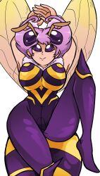 Rule 34 | 1girl, absurdres, arthropod girl, bee girl, breasts, female focus, highres, insect girl, large breasts, looking at viewer, q-bee, solo, vampire (game)