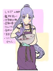 Rule 34 | 1girl, apron, bad id, bad twitter id, blue eyes, blue hair, blush, medea (fate), medea (lily) (fate), cooking, fate/grand order, fate/stay night, fate (series), gloves, highres, long hair, mixing bowl, nari, pointy ears, ponytail, smile, solo, teshima nari, very long hair, whisk