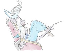 Rule 34 | 10s, 2boys, ^ ^, beerus, carrying, closed eyes, dragon ball, dragon ball super, closed eyes, fingernails, full body, happy, long fingernails, long sleeves, male focus, multiple boys, simple background, sitting, sitting on person, smile, tongue, tongue out, towel, whis, white background, white hair