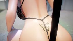 Rule 34 | 1girl, 3d, 60fps, animated, ass, ass shake, back tattoo, between buttocks, black hair, bouncing breasts, breasts, butterfly tattoo, cinder fall, cleavage, earrings, high heels, jewelry, jic jic, jiggle, large breasts, lingerie, long hair, mikumikudance (medium), nail polish, pole, pole dancing, rwby, see-through, sound, stripper pole, tattoo, tramp stamp, underwear, video, yellow eyes
