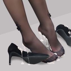 Rule 34 | 1girl, absurdres, azur lane, black footwear, black pantyhose, chen hai (azur lane), chinese commentary, close-up, cum, cum in footwear, cum on clothes, cum on legs, feet, feet only, foot focus, grey background, high heels, highres, out of frame, pantyhose, shoes, unworn shoes, simple background, solo, stiletto heels, sym., toes